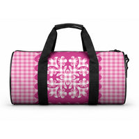 Pink Ulu Palaka Quilt Pattern Duffle Bag Hawaii Culture Breadfruit LT9 One size Pink - Polynesian Pride