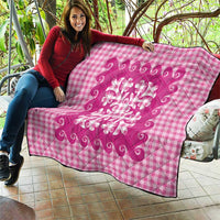 Pink Ulu Palaka Quilt Pattern Quilt Hawaii Culture Breadfruit - Polynesian Pride