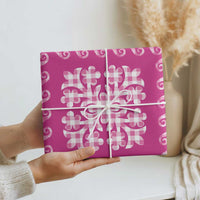 Pink Ulu Palaka Quilt Pattern Wrapping Paper Hawaii Culture Breadfruit - Polynesian Pride