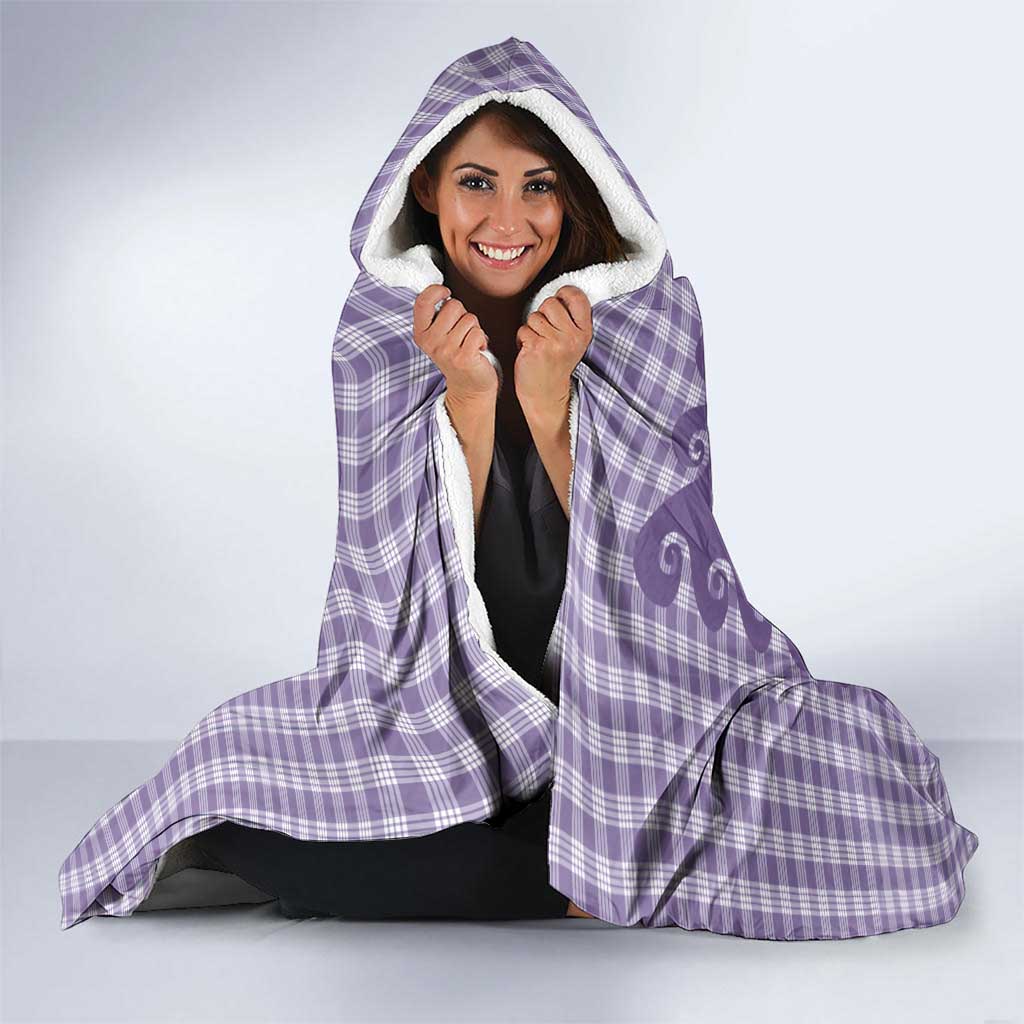 Purple Ulu Palaka Quilt Pattern Hooded Blanket Hawaii Culture Breadfruit - Polynesian Pride