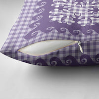 Purple Ulu Palaka Quilt Pattern Pillow Cover Hawaii Culture Breadfruit LT9 - Polynesian Pride