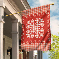 Red Ulu Palaka Quilt Pattern Garden Flag Hawaii Culture Breadfruit LT9 House Flag Red - Polynesian Pride