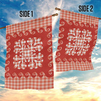 Red Ulu Palaka Quilt Pattern Garden Flag Hawaii Culture Breadfruit LT9 - Polynesian Pride