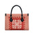 Red Ulu Palaka Quilt Pattern Leather Bag Hawaii Culture Breadfruit - Polynesian Pride