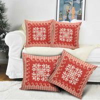 Red Ulu Palaka Quilt Pattern Pillow Cover Hawaii Culture Breadfruit LT9 - Polynesian Pride
