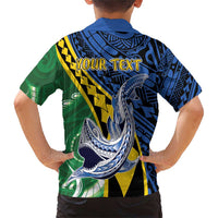 Personalised Crocodile and Shark Solomon Islands Family Matching Short Sleeve Bodycon Dress and Hawaiian Shirt Polynesian Tribal Tattoo LT9 - Polynesian Pride