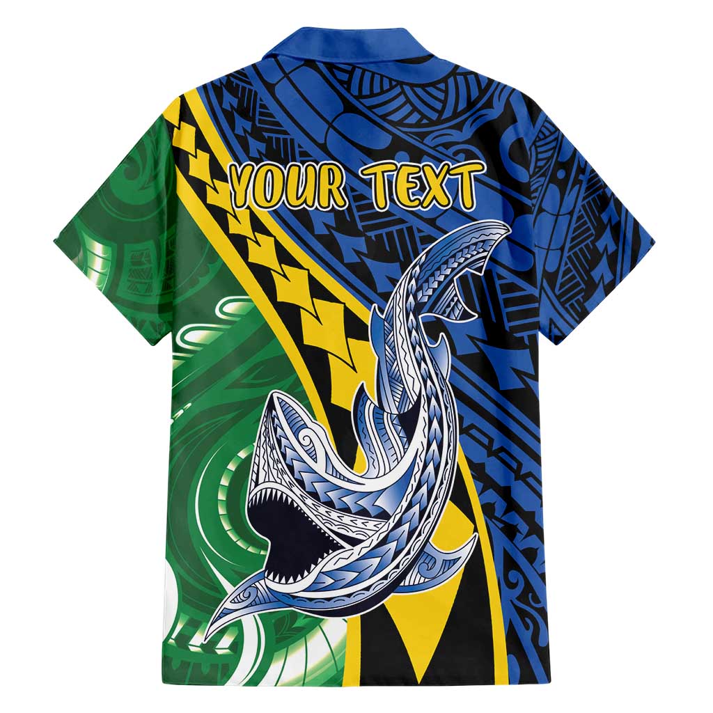 Personalised Crocodile and Shark Solomon Islands Family Matching Short Sleeve Bodycon Dress and Hawaiian Shirt Polynesian Tribal Tattoo LT9 - Polynesian Pride