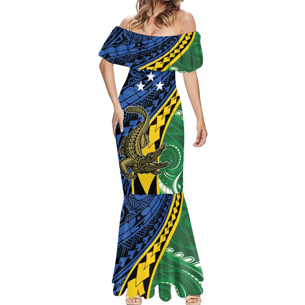 Personalised Crocodile and Shark Solomon Islands Mermaid Dress Polynesian Tribal Tattoo LT9 - Polynesian Pride