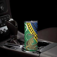 Personalised Crocodile and Shark Solomon Islands Skinny Tumbler Polynesian Tribal Tattoo LT9 - Polynesian Pride