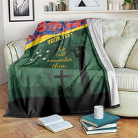 Personalised Solomon Islands Remembrance Day Blanket We Will Remember Them with Camouflage Style LT9 Green - Polynesian Pride