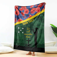 Personalised Solomon Islands Remembrance Day Blanket We Will Remember Them with Camouflage Style LT9 - Polynesian Pride