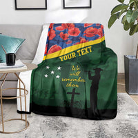 Personalised Solomon Islands Remembrance Day Blanket We Will Remember Them with Camouflage Style LT9 - Polynesian Pride
