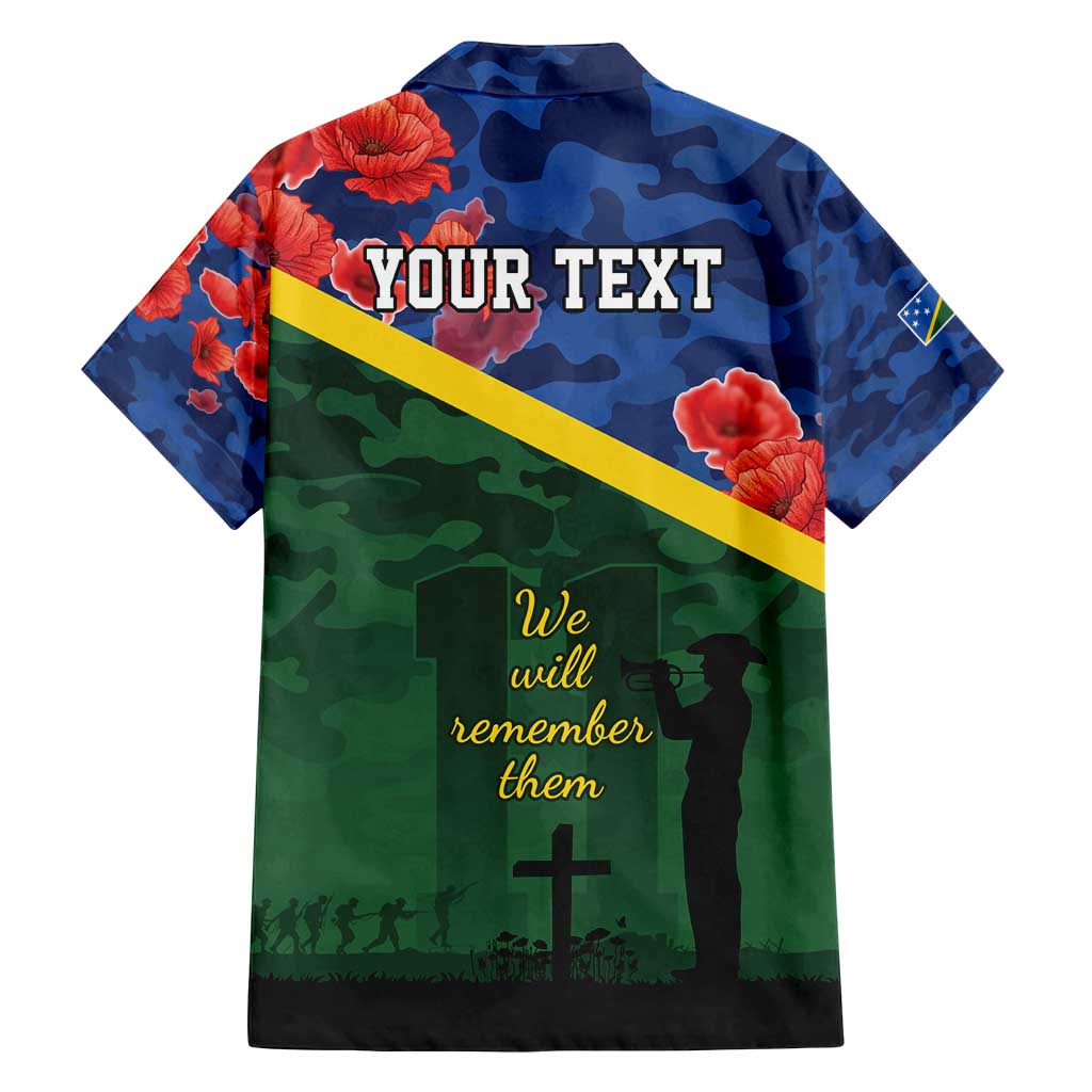 Personalised Solomon Islands Remembrance Day Family Matching Off Shoulder Maxi Dress and Hawaiian Shirt We Will Remember Them with Camouflage Style LT9 - Polynesian Pride