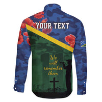 Personalised Solomon Islands Remembrance Day Family Matching Off Shoulder Maxi Dress and Hawaiian Shirt We Will Remember Them with Camouflage Style LT9 - Polynesian Pride