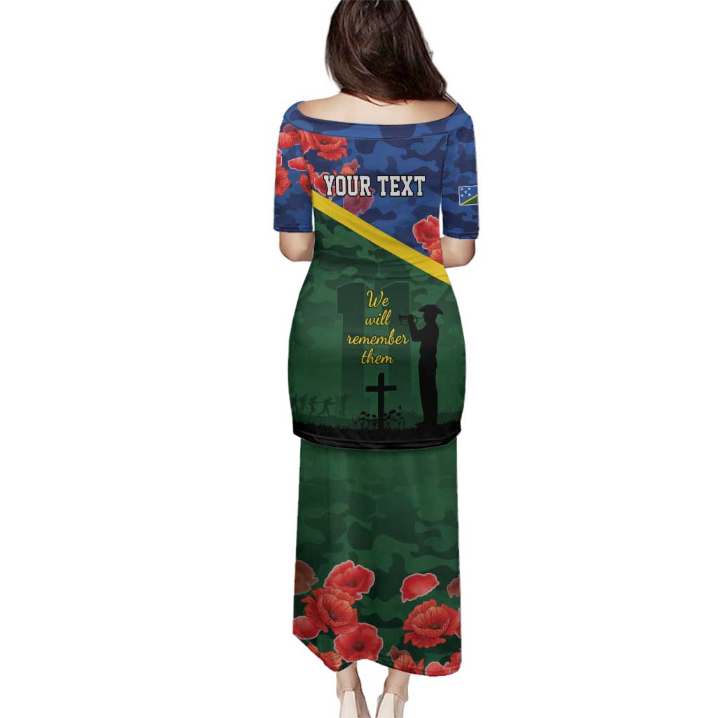 Personalised Solomon Islands Remembrance Day Family Matching Puletasi and Hawaiian Shirt We Will Remember Them with Camouflage Style LT9 - Polynesian Pride
