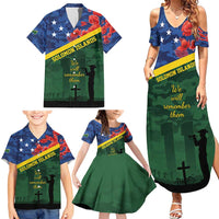 Personalised Solomon Islands Remembrance Day Family Matching Summer Maxi Dress and Hawaiian Shirt We Will Remember Them with Camouflage Style LT9 - Polynesian Pride