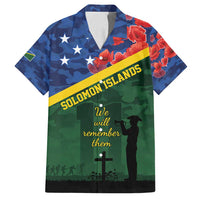 Personalised Solomon Islands Remembrance Day Family Matching Summer Maxi Dress and Hawaiian Shirt We Will Remember Them with Camouflage Style LT9 Dad's Shirt - Short Sleeve Green - Polynesian Pride