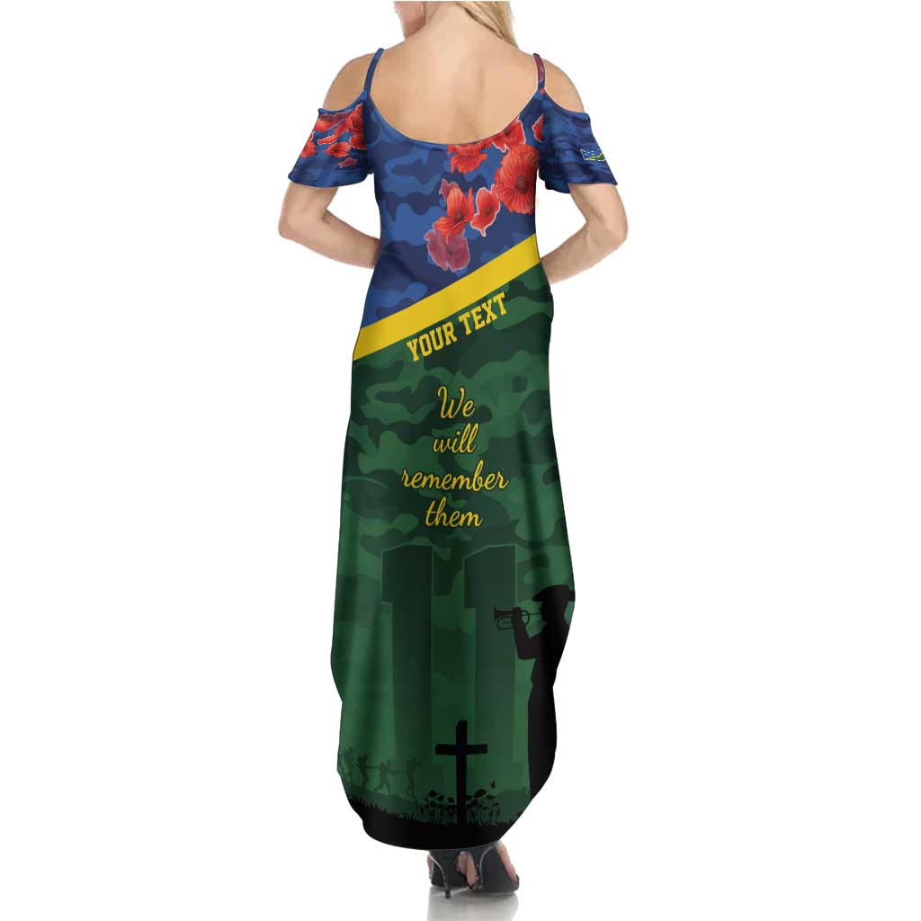 Personalised Solomon Islands Remembrance Day Family Matching Summer Maxi Dress and Hawaiian Shirt We Will Remember Them with Camouflage Style LT9 - Polynesian Pride