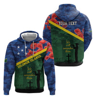 Personalised Solomon Islands Remembrance Day Hoodie We Will Remember Them with Camouflage Style
