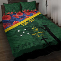 Personalised Solomon Islands Remembrance Day Quilt Bed Set We Will Remember Them with Camouflage Style
