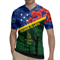 Personalised Solomon Islands Remembrance Day Rugby Jersey We Will Remember Them with Camouflage Style