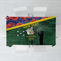 Personalised Solomon Islands Remembrance Day Tablecloth We Will Remember Them with Camouflage Style LT9 Green - Polynesian Pride
