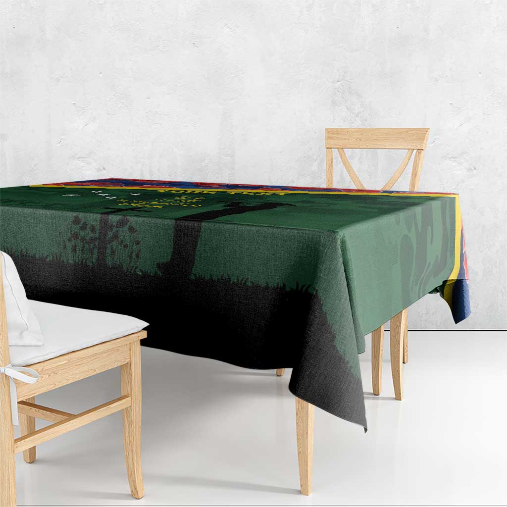 Personalised Solomon Islands Remembrance Day Tablecloth We Will Remember Them with Camouflage Style LT9 - Polynesian Pride