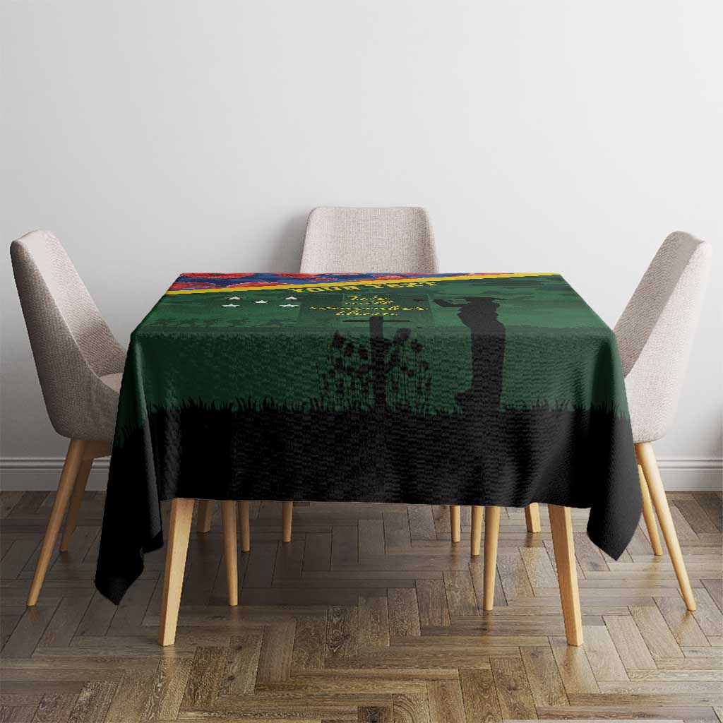 Personalised Solomon Islands Remembrance Day Tablecloth We Will Remember Them with Camouflage Style LT9 - Polynesian Pride