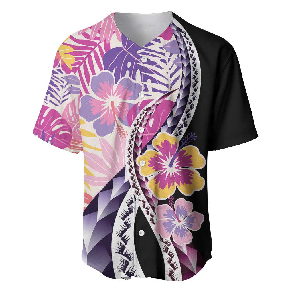 Aloha Vintage Hibiscus Lei Seamless Pattern Baseball Jersey - Polynesian Pride