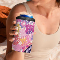 Aloha Vintage Hibiscus Lei Seamless Pattern 4 in 1 Can Cooler Tumbler - Polynesian Pride