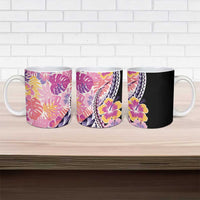 Aloha Vintage Hibiscus Lei Seamless Pattern Ceramic Mug - Polynesian Pride