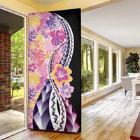 Aloha Vintage Hibiscus Lei Seamless Pattern Door Cover - Polynesian Pride