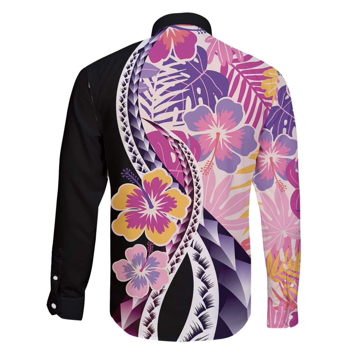 Aloha Vintage Hibiscus Lei Seamless Pattern Family Matching Off The Shoulder Long Sleeve Dress and Hawaiian Shirt - Polynesian Pride