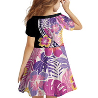 Aloha Vintage Hibiscus Lei Seamless Pattern Family Matching Off Shoulder Short Dress and Hawaiian Shirt - Polynesian Pride