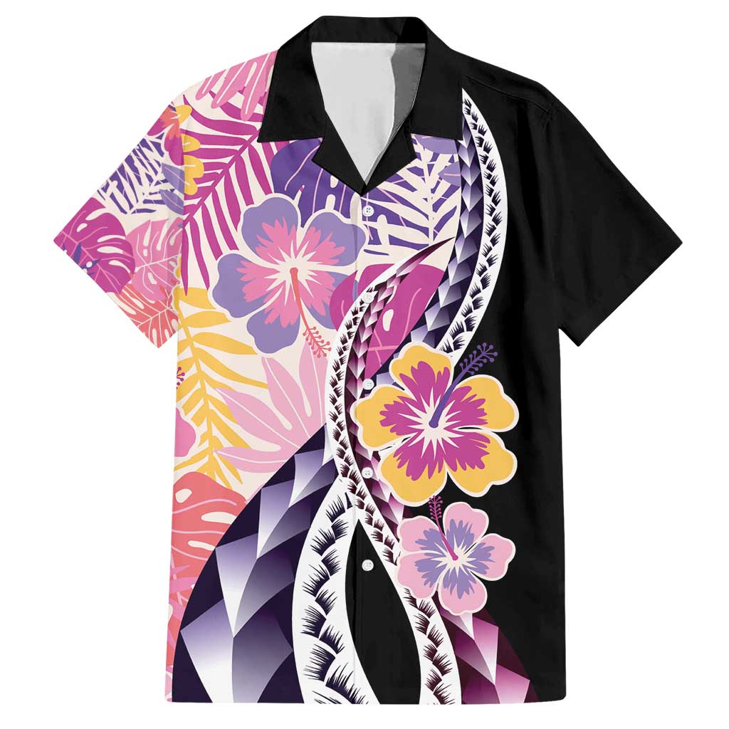 Aloha Vintage Hibiscus Lei Seamless Pattern Family Matching Short Sleeve Bodycon Dress and Hawaiian Shirt - Polynesian Pride