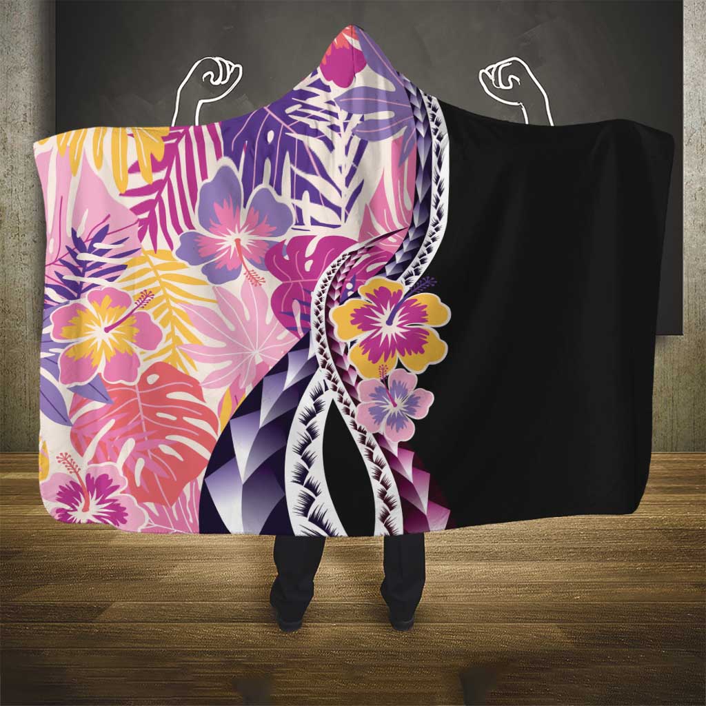 Aloha Vintage Hibiscus Lei Seamless Pattern Hooded Blanket LT9 - Polynesian Pride