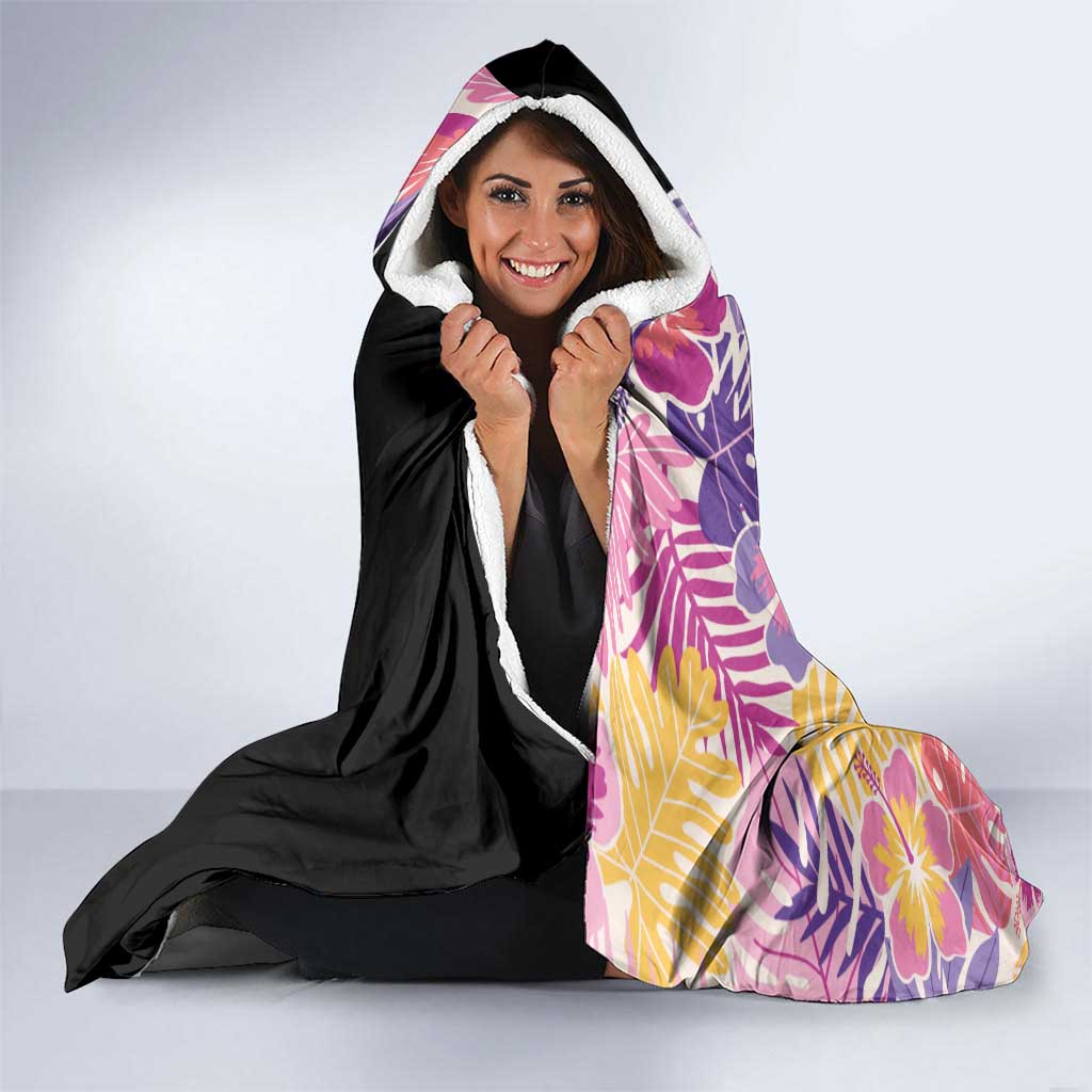Aloha Vintage Hibiscus Lei Seamless Pattern Hooded Blanket LT9 - Polynesian Pride