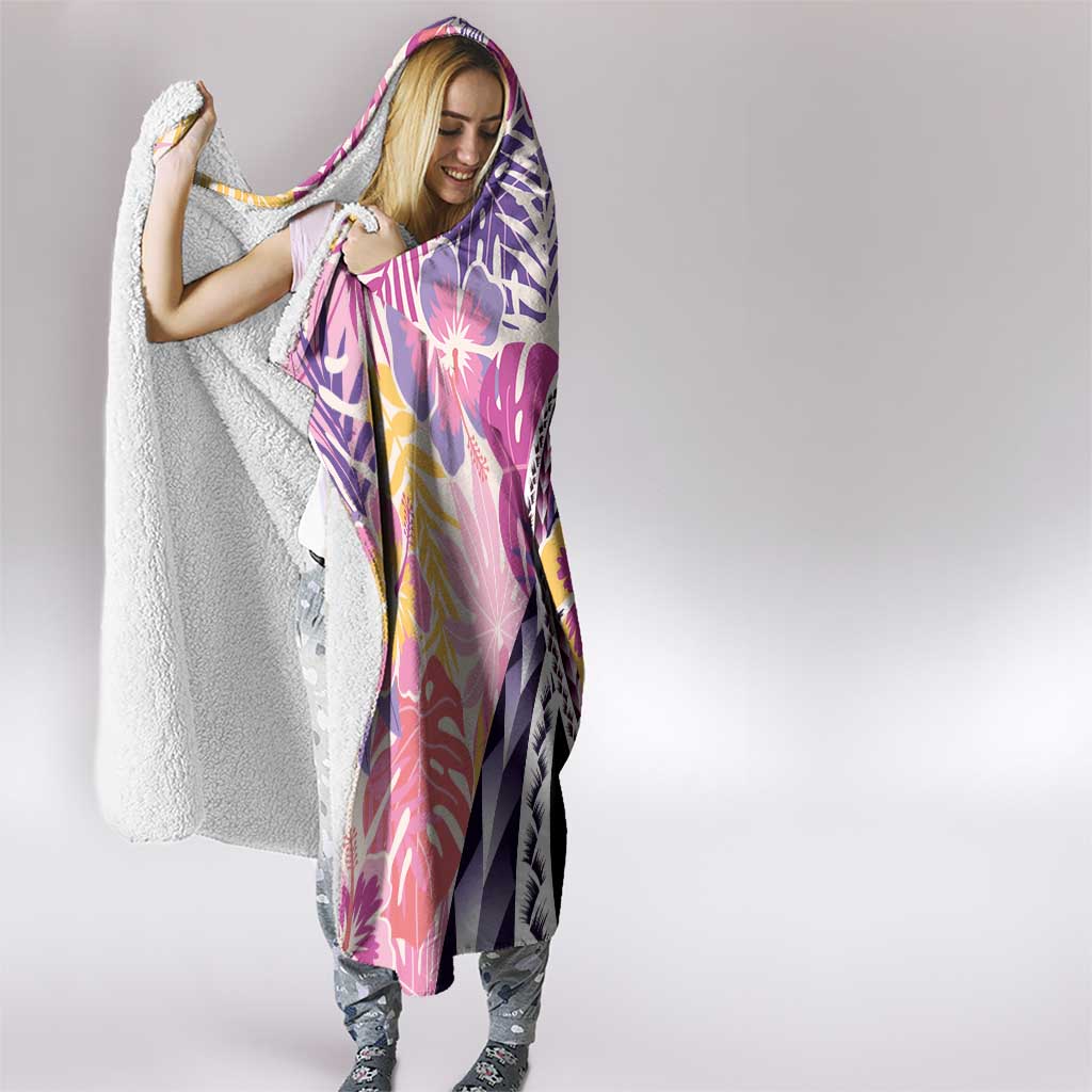 Aloha Vintage Hibiscus Lei Seamless Pattern Hooded Blanket LT9 - Polynesian Pride