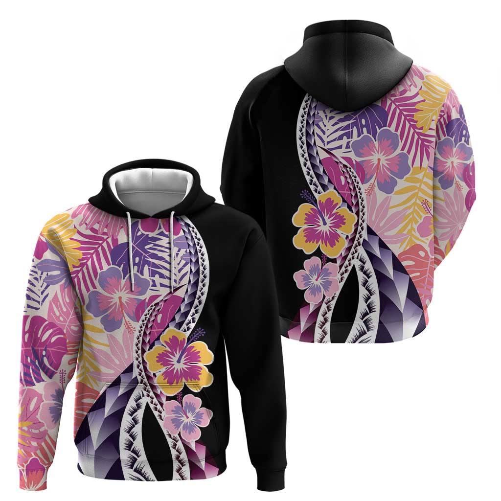 Aloha Vintage Hibiscus Lei Seamless Pattern Hoodie - Polynesian Pride
