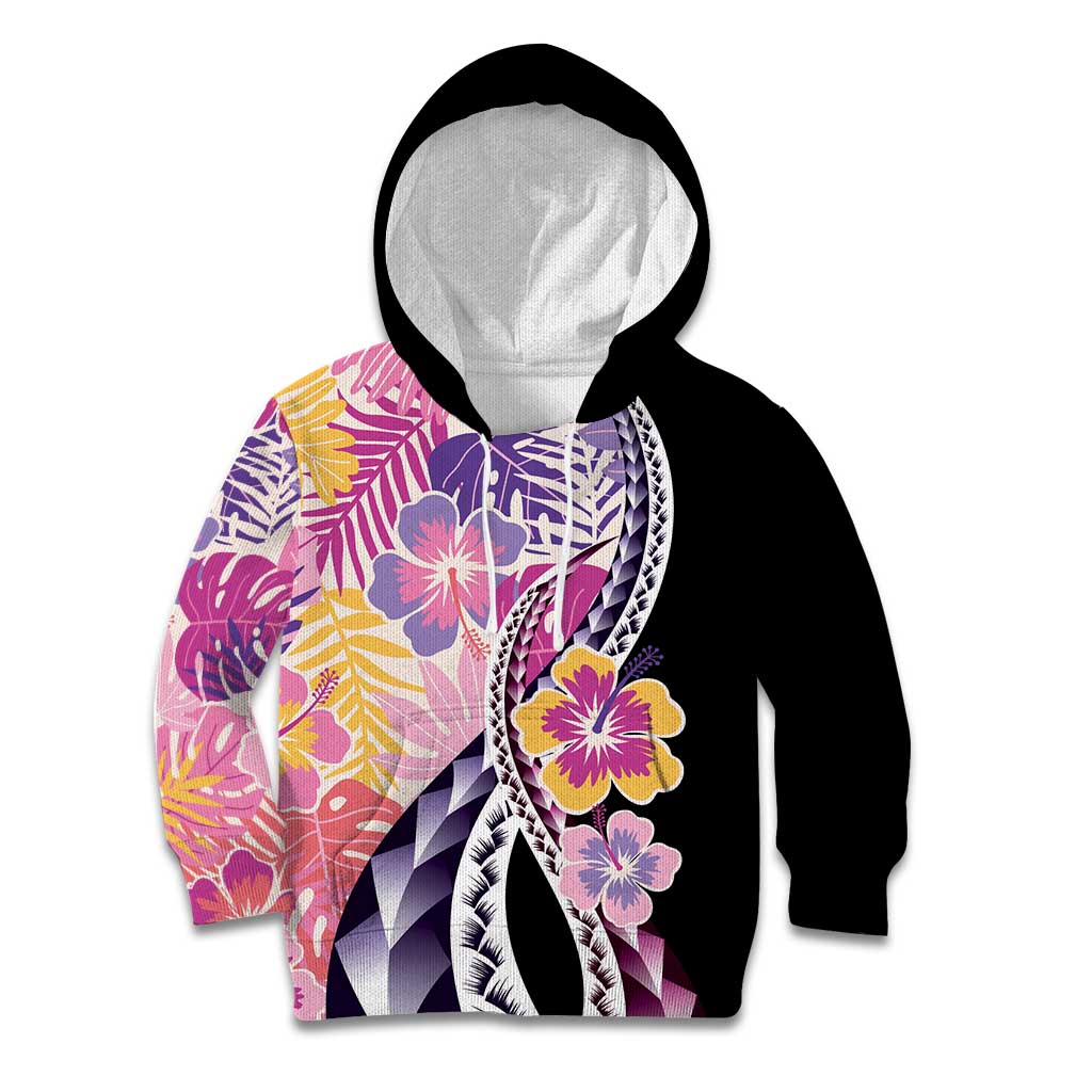 Aloha Vintage Hibiscus Lei Seamless Pattern Kid Hoodie - Polynesian Pride