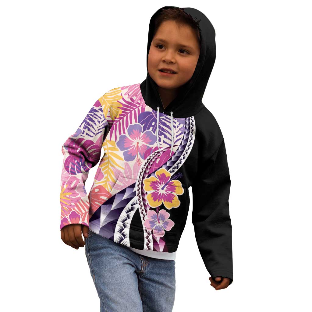 Aloha Vintage Hibiscus Lei Seamless Pattern Kid Hoodie - Polynesian Pride