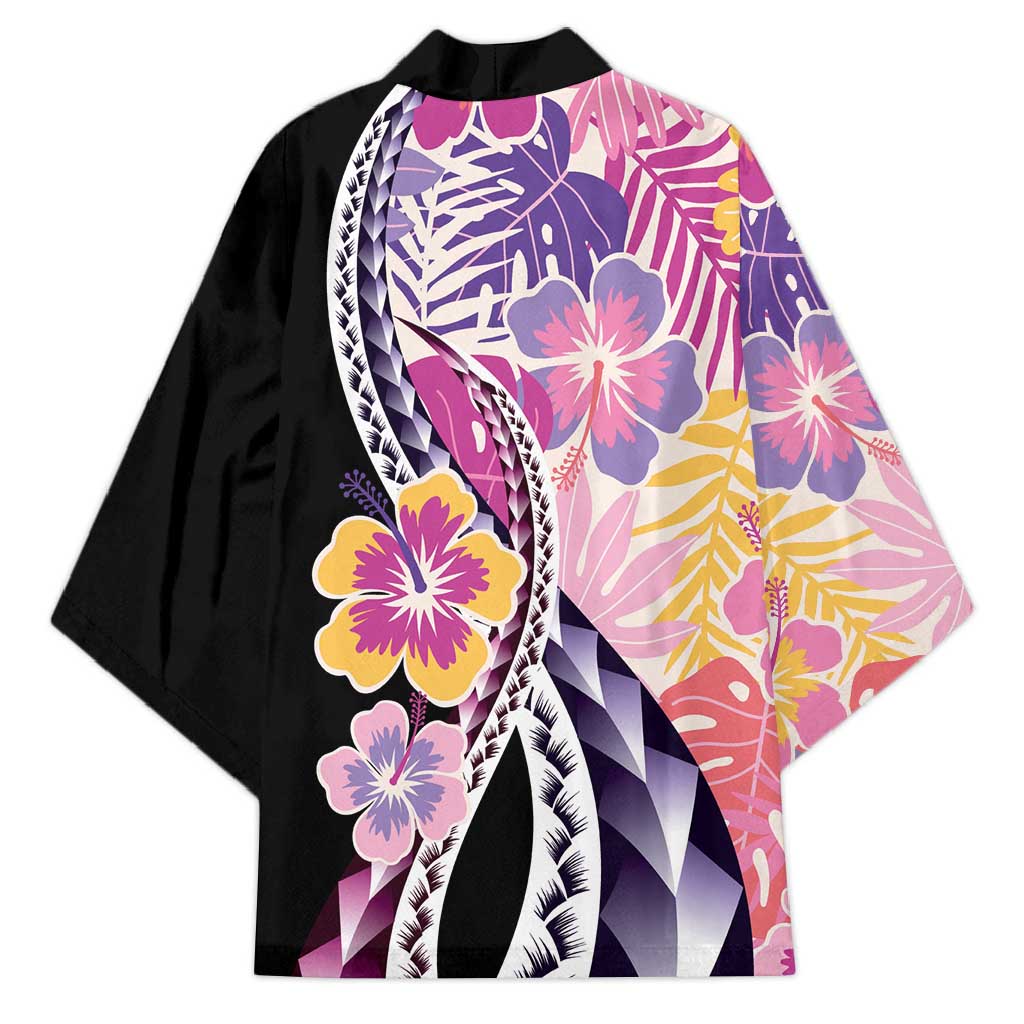 Aloha Vintage Hibiscus Lei Seamless Pattern Kimono LT9 - Polynesian Pride