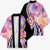 Aloha Vintage Hibiscus Lei Seamless Pattern Kimono LT9 - Polynesian Pride