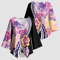Aloha Vintage Hibiscus Lei Seamless Pattern Kimono Sleeve Blouse - Polynesian Pride