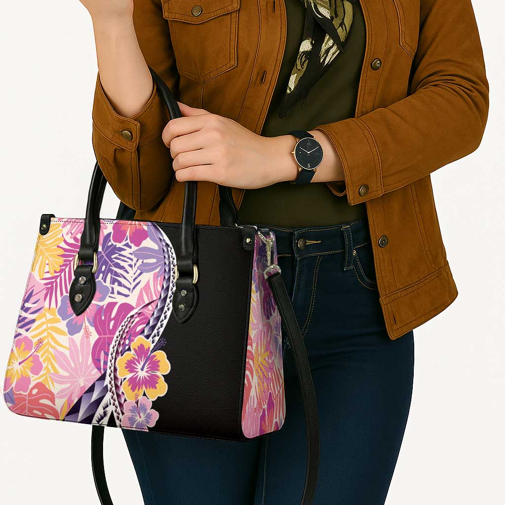 Aloha Vintage Hibiscus Lei Seamless Pattern Leather Bag - Polynesian Pride