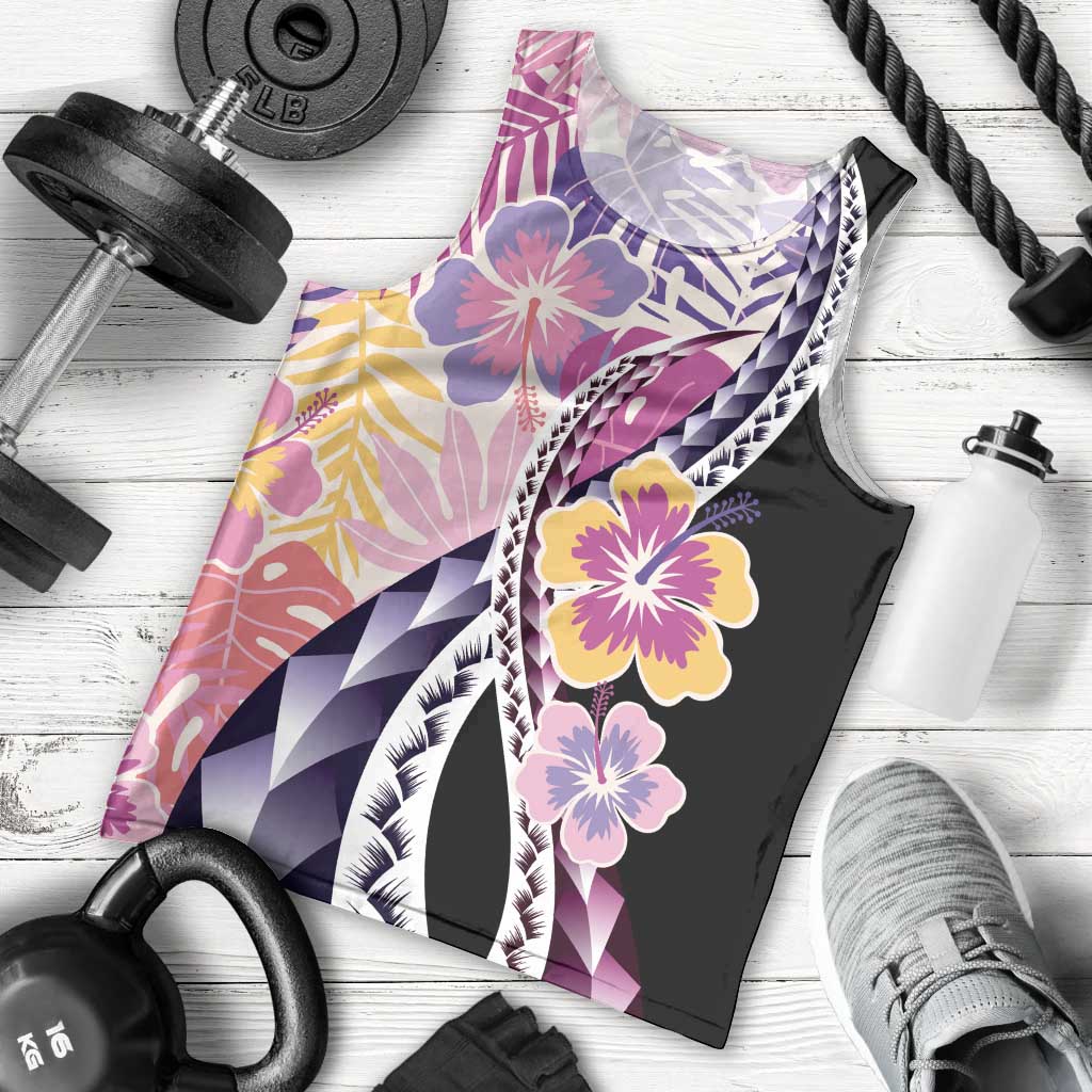 Aloha Vintage Hibiscus Lei Seamless Pattern Men Tank Top - Polynesian Pride