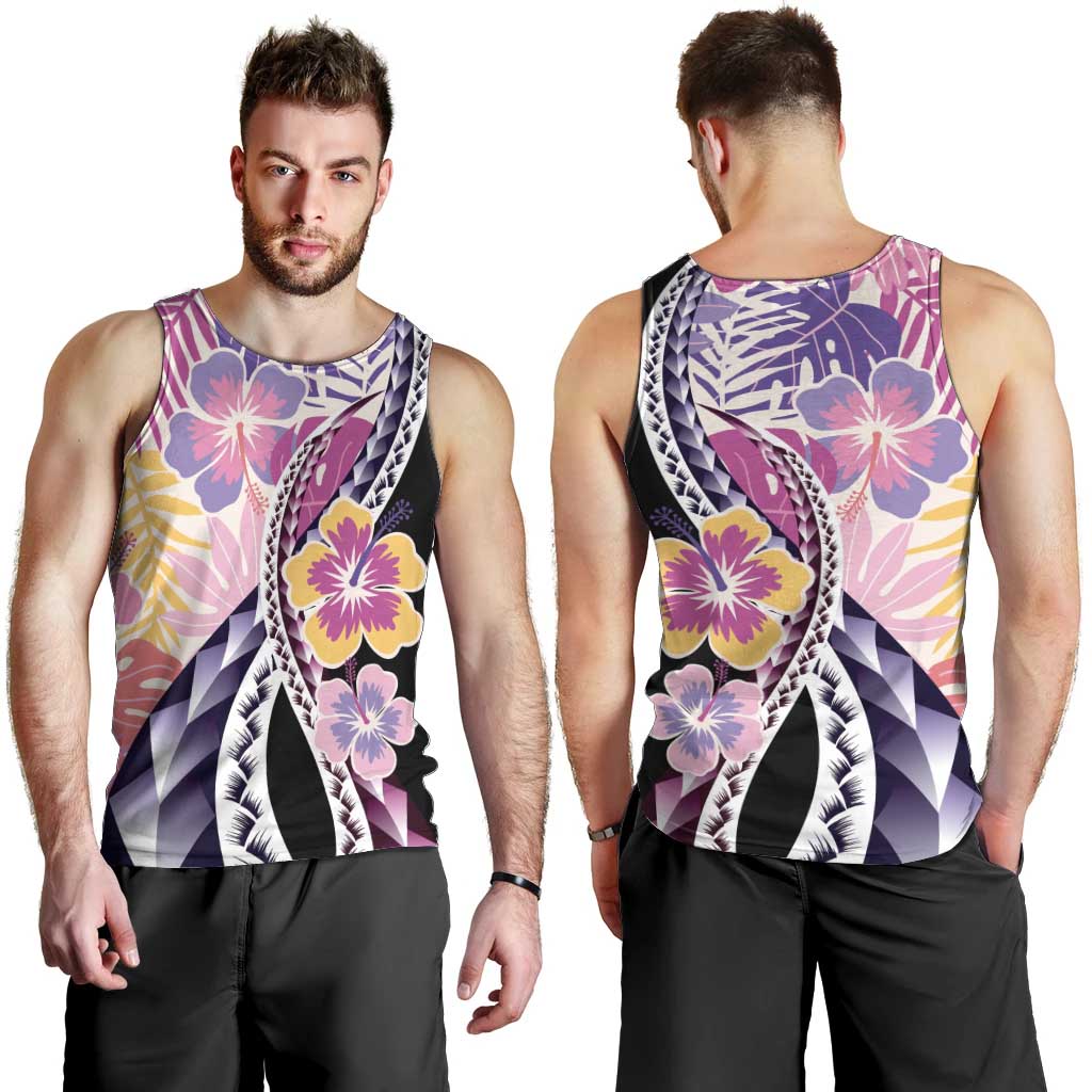 Aloha Vintage Hibiscus Lei Seamless Pattern Men Tank Top - Polynesian Pride