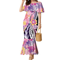 Aloha Vintage Hibiscus Lei Seamless Pattern Mermaid Dress LT9 Women Pink - Polynesian Pride