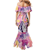 Aloha Vintage Hibiscus Lei Seamless Pattern Mermaid Dress LT9 - Polynesian Pride