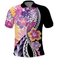 Aloha Vintage Hibiscus Lei Seamless Pattern Polo Shirt - Polynesian Pride